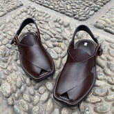 Charssada Chappal Chocolate Brown  -Pure Leather Handmade (